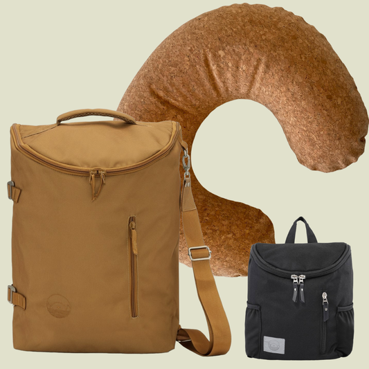 Golden Caramel ♻️ Recycled Polyester Pusletaske + MiniMe juniortaske + GRATIS ammepude