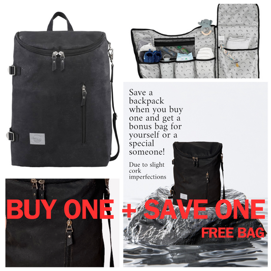 Sort 🌱 Kork edition pusletaske (buy a bag - save a bag)