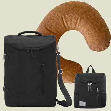 Sort ♻️ Recycled Polyester Pusletaske + MiniMe juniortaske + GRATIS ammepude