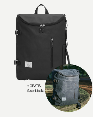 Black waterproof diaper bag in 100% recycled cotton canvas – Baby Dreamer