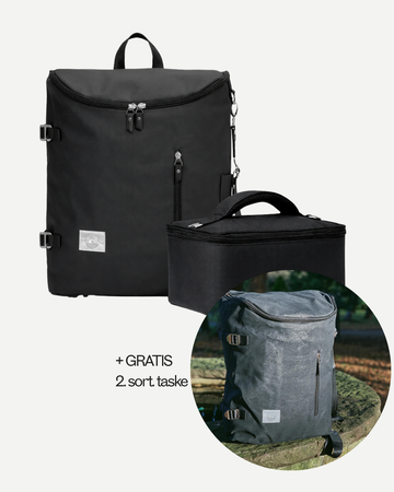 Schwarz ♻️ Wickeltasche aus recyceltem Polyester