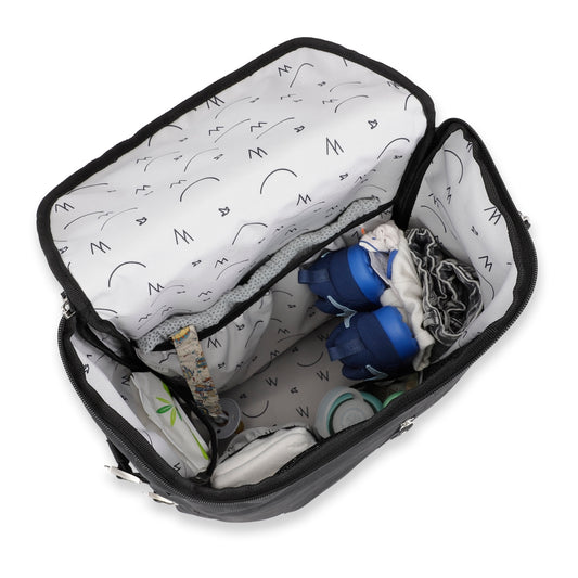 PRE-ORDER Sort - Pusletaske i recycled polyester ♻️ inkl. aftagelig køletaske-Forventes leveret i maj.