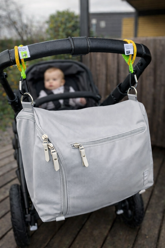 Barnevognskroge "outdoor" orange/grøn