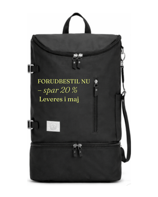 PRE-ORDER Sort - Pusletaske i recycled polyester ♻️ inkl. aftagelig køletaske