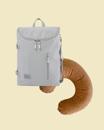 Grå pusletaske med oppustelig ammepude – Baby Dreamer Pakkeløsning