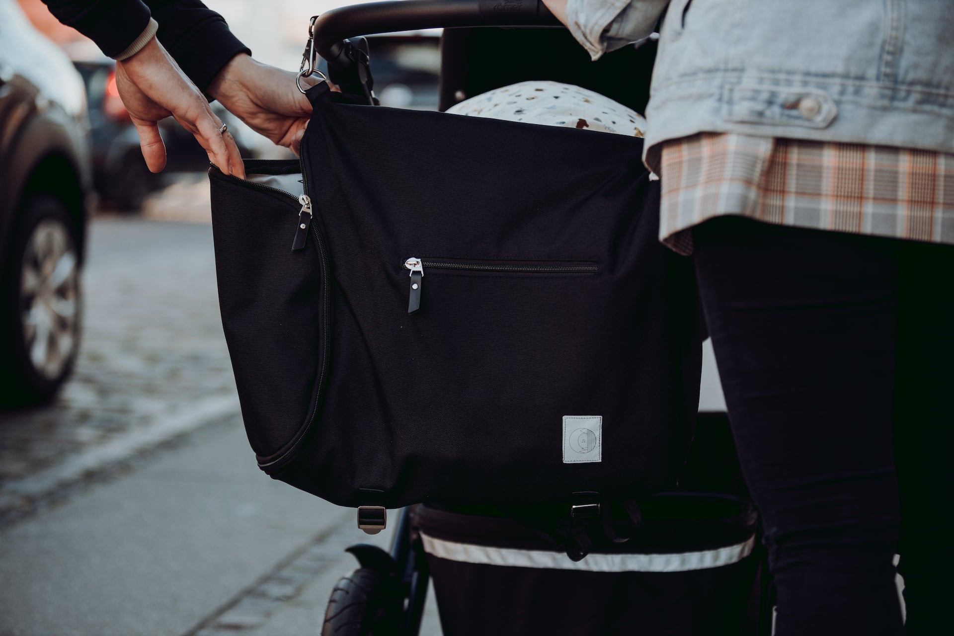 Black ♻️ Recycled Polyester Diaper Bag